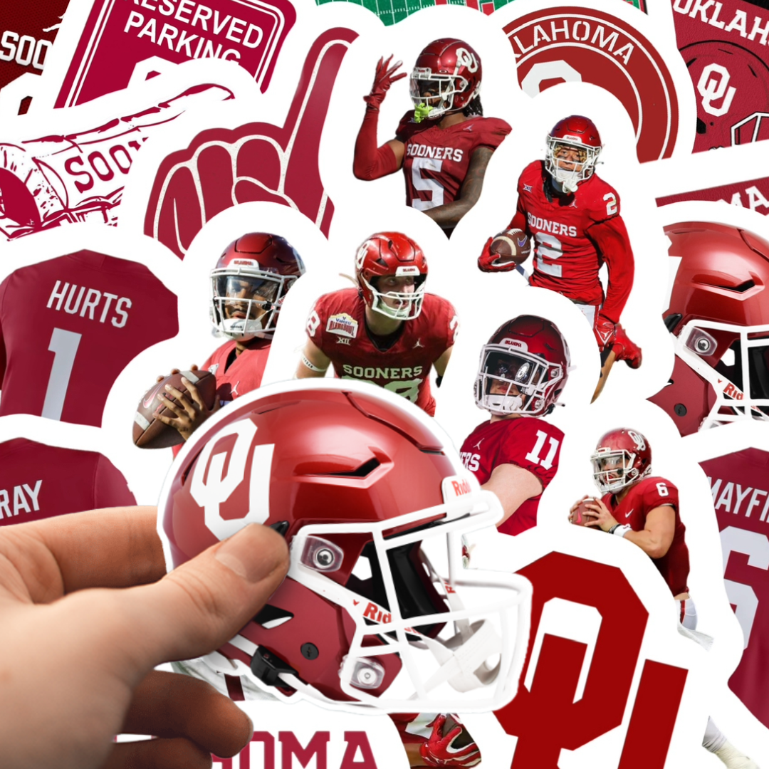 Oklahoma Sooners Football Stickers 40 Piece