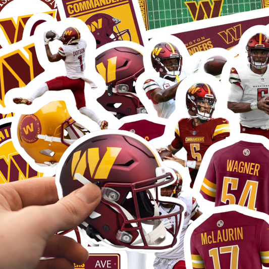 Washington Commanders Football Stickers 40 Piece