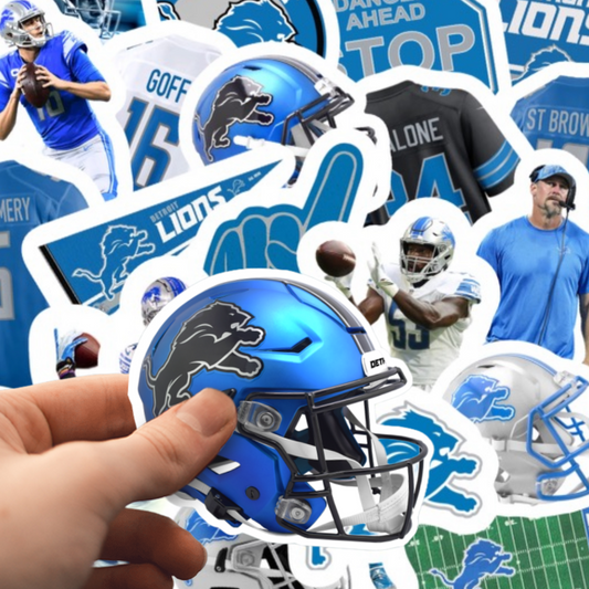 Detroit Lions Football Stickers 40 Piece
